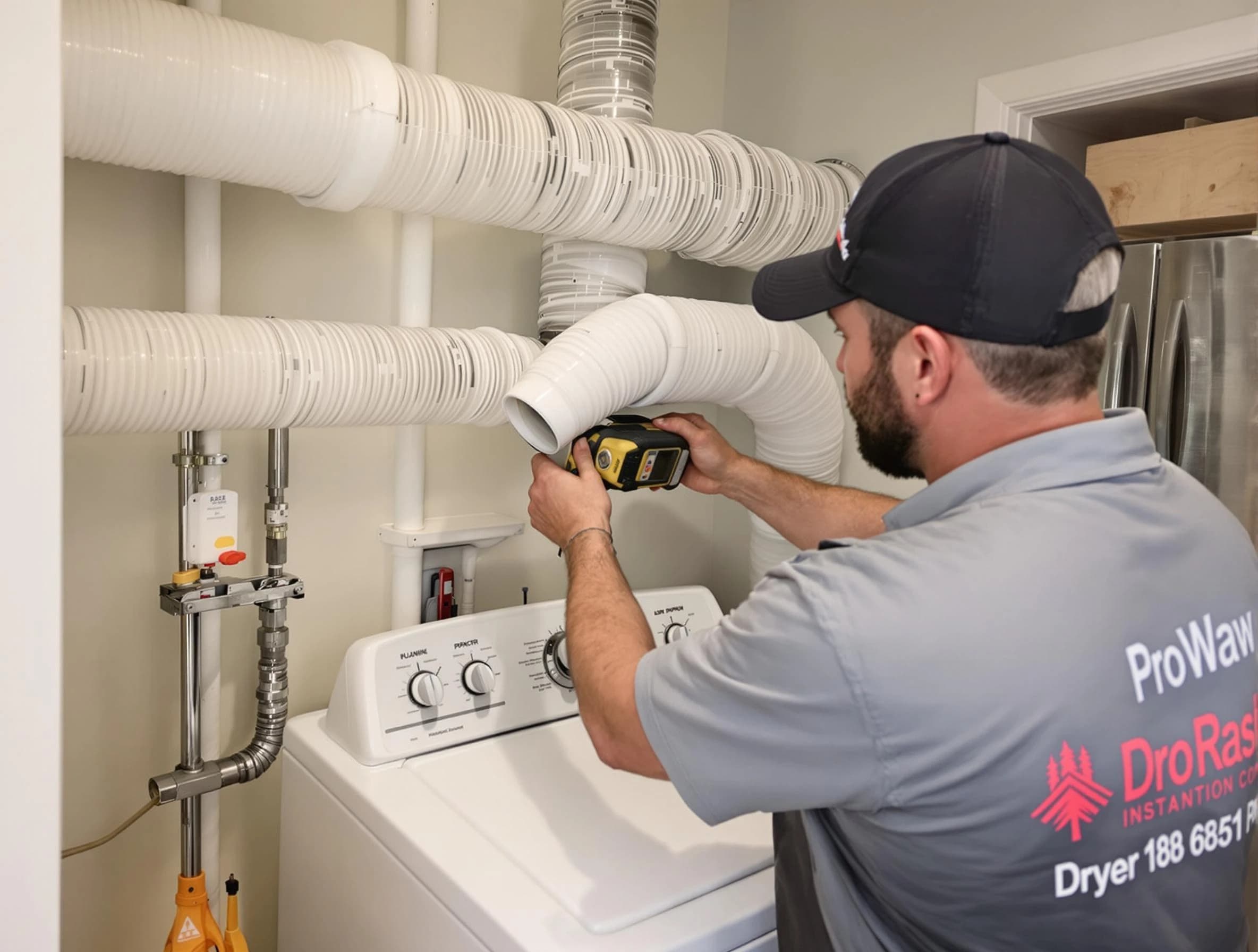 Professional dryer vent hose installation by Midfield Dryer Vent Cleaning in Midfield