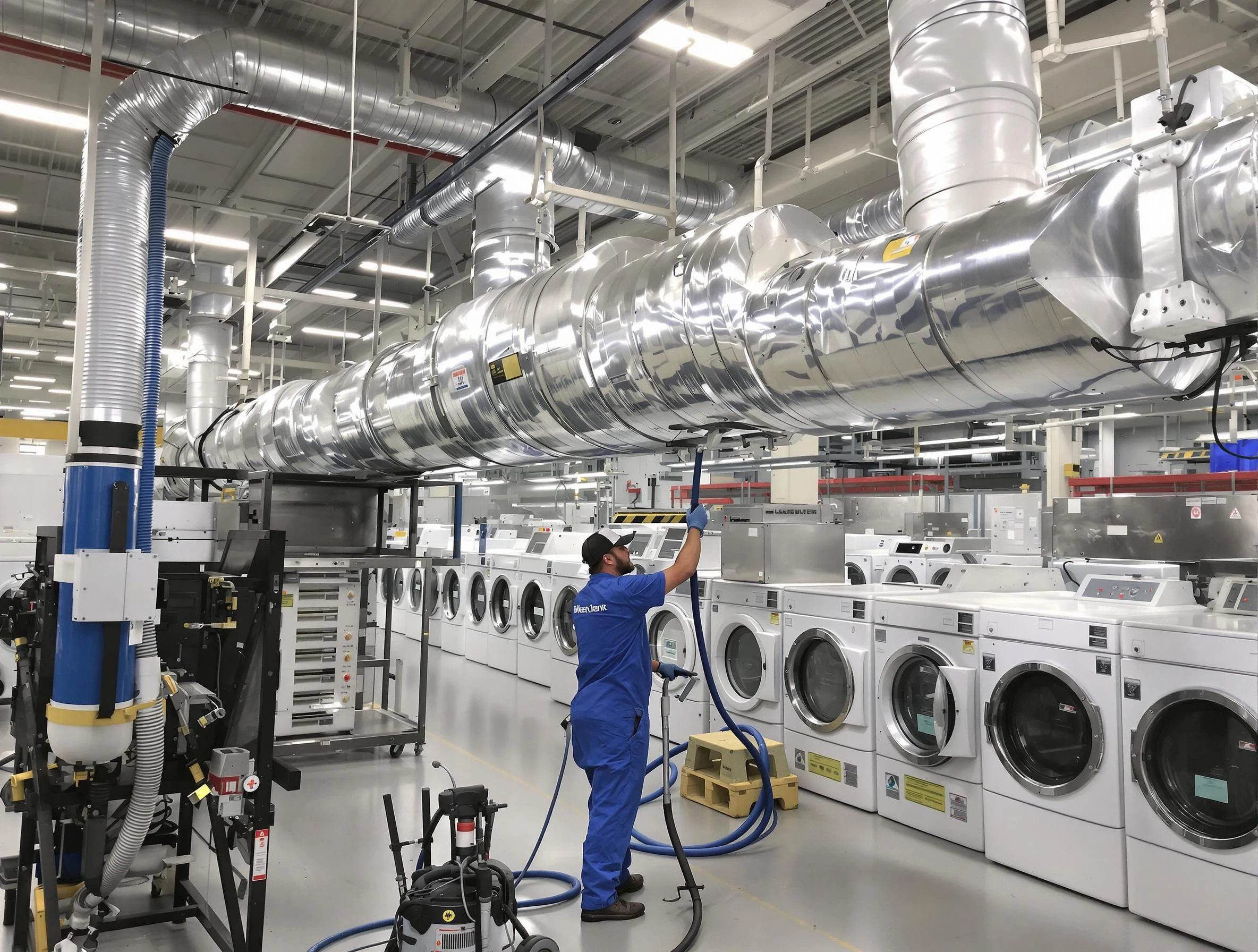 Midfield Dryer Vent Cleaning team performing heavy-duty industrial dryer vent cleaning in Midfield